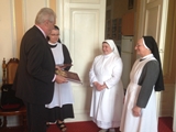 Prezident pozdravil také řeholní sestry, které pracují v Arcibiskupském paláci. Foto: Hana Burianová, tisková mluvčí prezidenta ČR