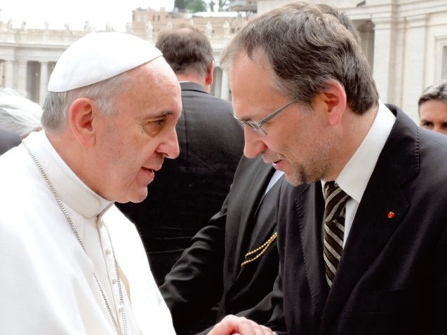 Josef Kořenek s papežem Františkem