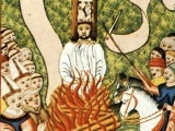 Upálení Jana Husa podle Jenského kodexu. Zdroj: Wikipedia.org